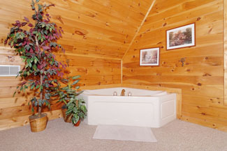 Pigeon Forge Cabin with a indoor whirlpool in the upstairs loft